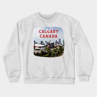 Calgary Canada Skyline Painting Crewneck Sweatshirt